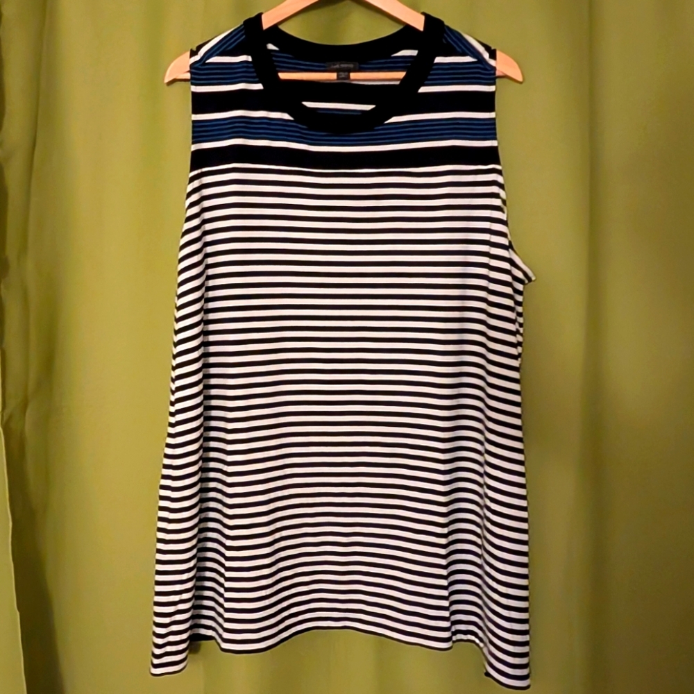 J Jill Wearever Collection Striped Sleeveless Top